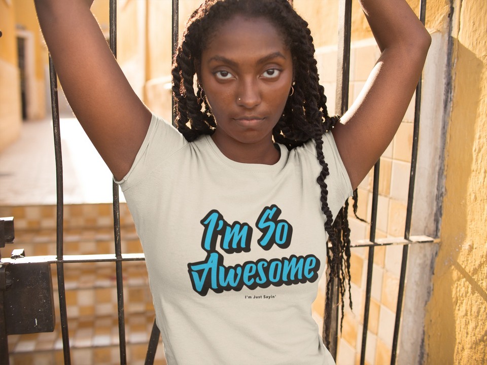 I’m So Awesome, Blue Text (Version 1) T-Shirt Inspirational Men's T-Shirts 4 I’m So Awesome, Blue Text (Version 1) T-Shirt Men's T-Shirts Inspirational 4